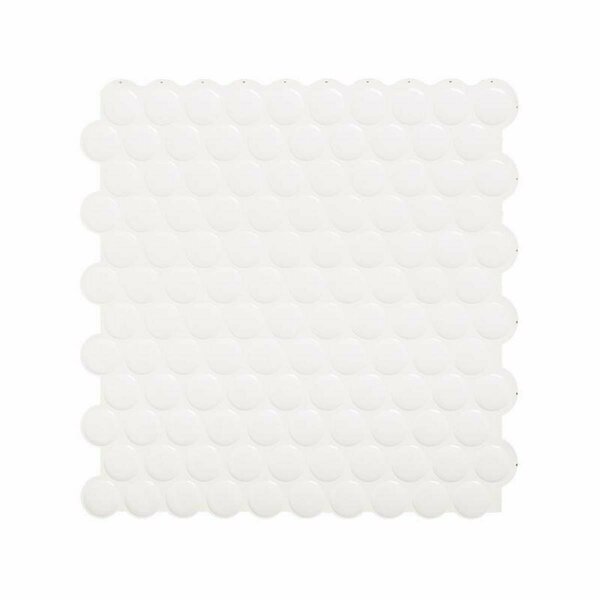 Apendices 8.95 x 8.98 in. Glazed Vinyl Adhesive Wall Tile, White, 24PK AP2742832